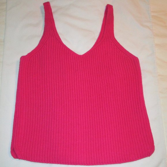 Express Ladygang:Pink Knit Sweater Tank: V-neck XS - Picture 1 of 6